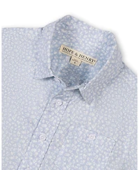 Hope & Henry Little and Big Boys Linen Short Sleeve Shirt