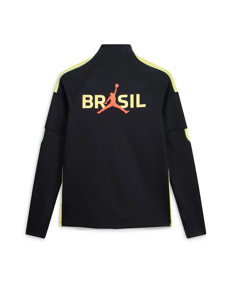 Jordan Men's Black Brazil National Team 2026 Strike Dri-fit Long Sleeve Quarter-Zip Drill Sweatshirt