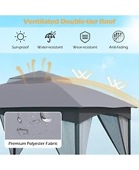 Slickblue 10 X Ft Heavy-Duty Patio Gazebo with Netting Walls and 4