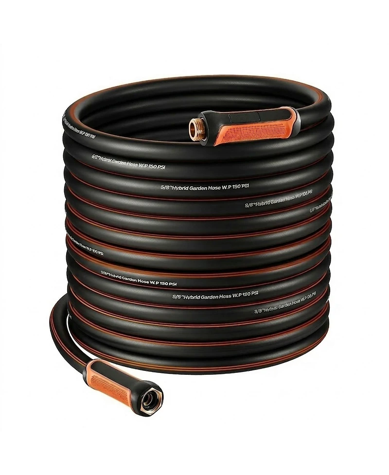 Sugift Garden Hose, 100 ft 5/8", Heavy Duty 4-Layer Rubber Hose for Outdoor Use