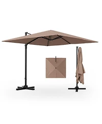 Sugift 9.5 ft Square Patio Cantilever Umbrella with 360 Rotation
