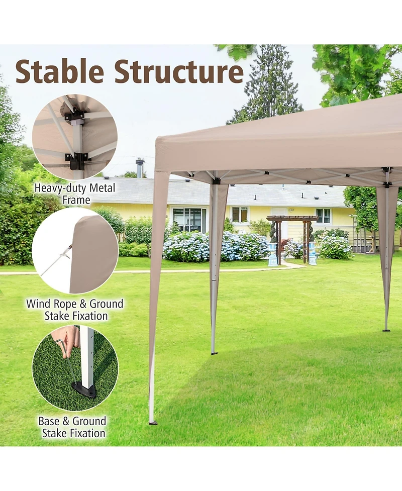 Sugift 13 x 11.5 ft Hexagon Pop Up Canopy with Height Adjustable Legs
