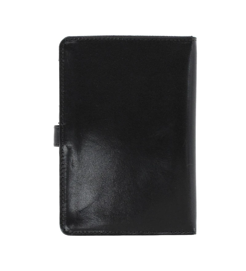 Trafalgar Men's Zaiden Italian Cortina Leather Snap Closure Passport Wallet