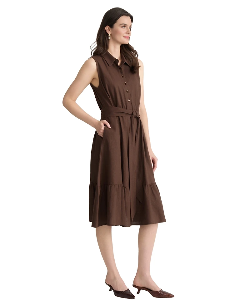Jones New York Women's Collared Neck Midi Shirt Dress