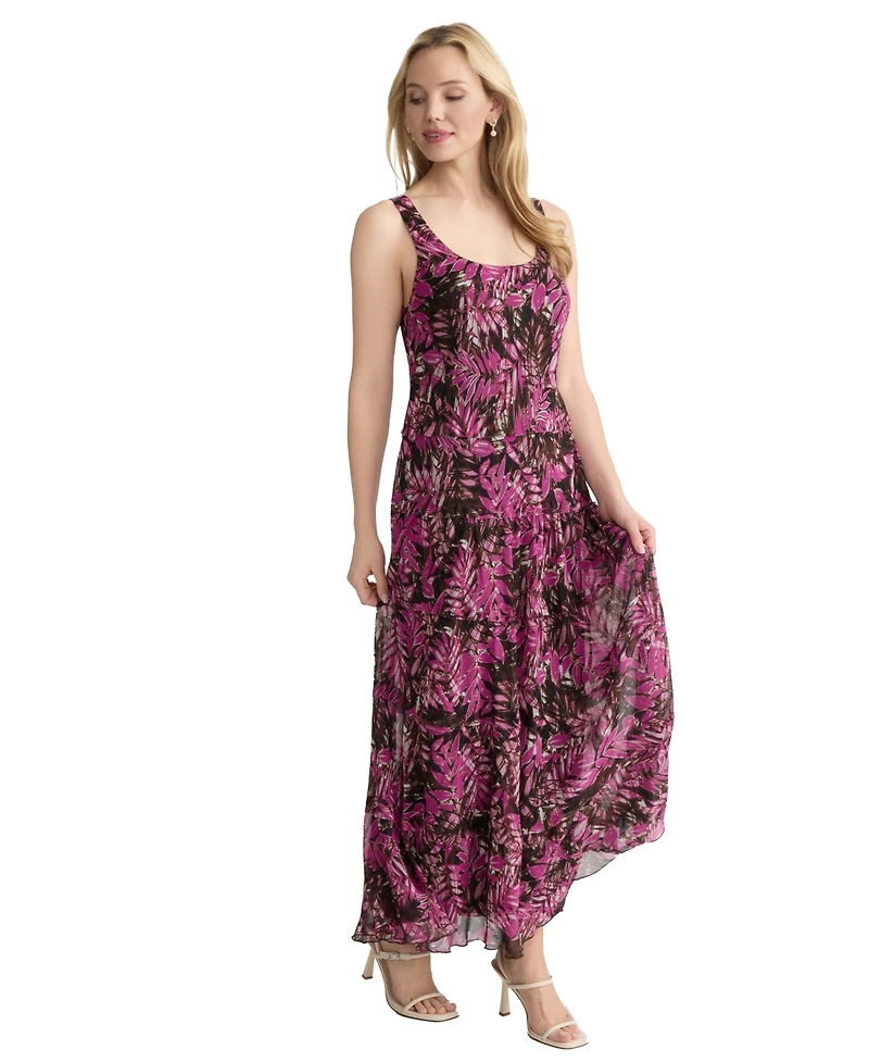 Jones New York Women's Printed Multi-Tier Maxi Dress