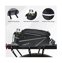 Aoligeijs Bike Rear Rack Bag 14L Waterproof Trunk with Shoulder Strap, Eva Cycling Storage Pouch for Commuting, Travel and Outdoor Use