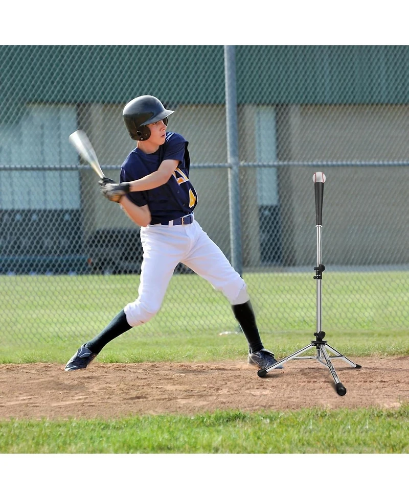 Aoligeijs Baseball Tee Batting Tee Softball Tee Portable Travel Hitting Tee,Easy Adjustable Height,Stable Tripod Stand