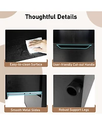 Gouun 5-Tier 4-Cube Bookcase with 2 Drawers, 27.5 x 13 x 51 in