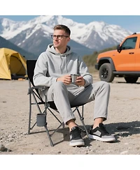Gouun Folding Camping Chair with Cup Holder and Side Pocket