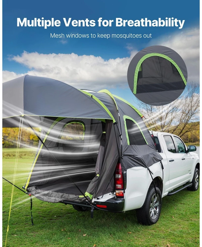 Mecale Truck Bed Tent for 8.0 to 8.2 Ft Pickup with Awning Rainfly