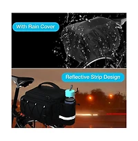 Aoligeijs Bike Rack Trunk Bag, 10L Waterproof Bicycle Rear Seat Storage with Side Pockets, Rain Cover and Shoulder Strap for Commuting Travel Cycling