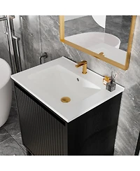 Sillysis Inch Bathroom Vanity Cabinet, Modern Mdf Storage, Sink Not Included