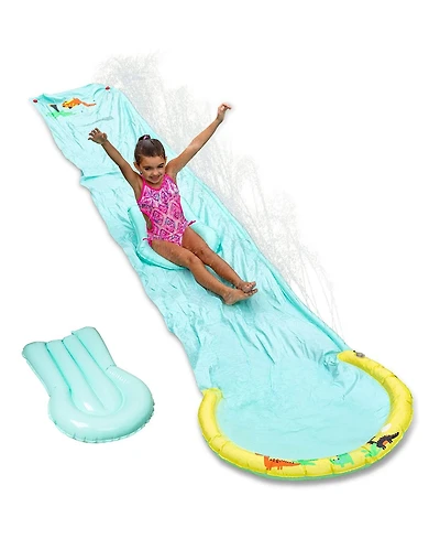 Hoovy Giant 16 Foot Kids Backyard Water Splash Slip and Slide Toy with Bodyboard