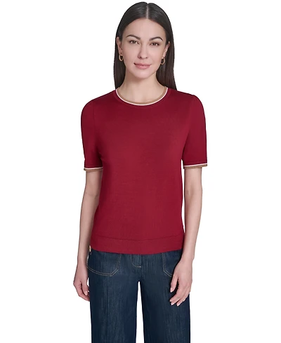 Tommy Hilfiger Women's Short-Sleeve Crewneck Sweater