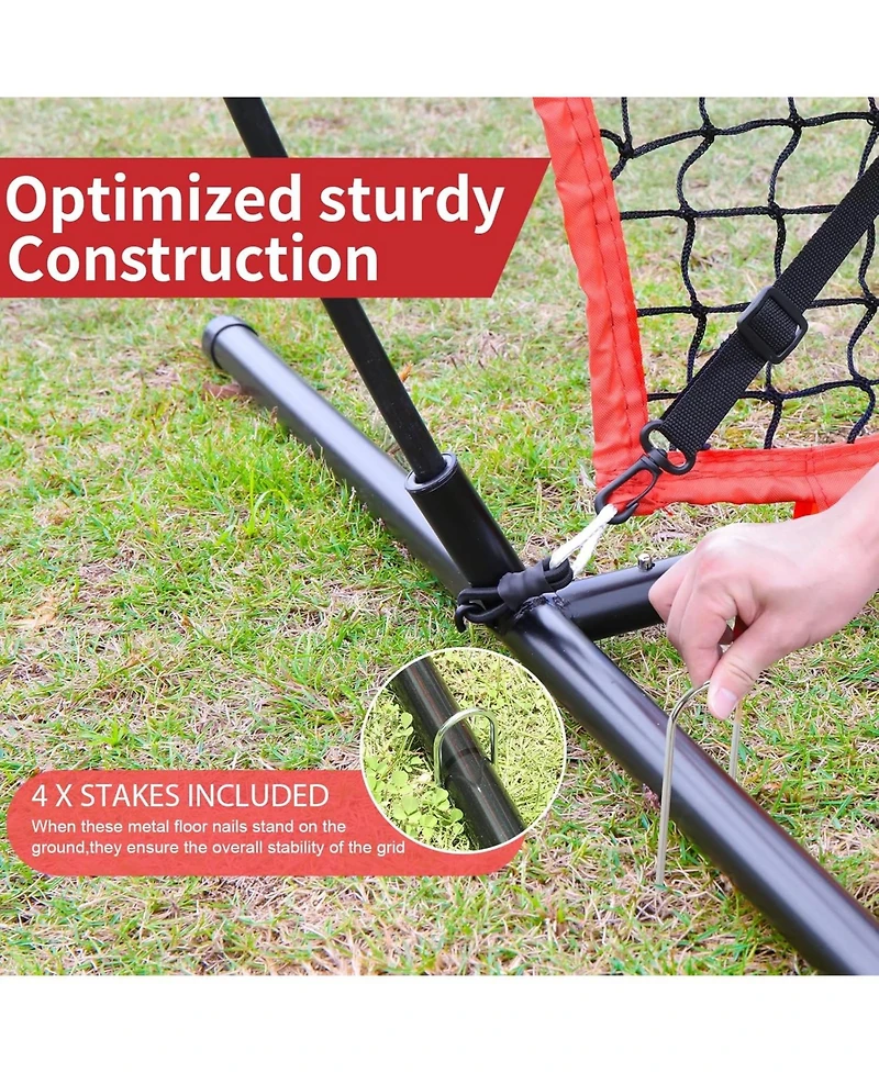 Aoligeijs Baseball Softball Practice Net,Pitching Net,Batting Net,with Bonus Strike Zone,Target and Bow Frame,for Hitting,Pitching,Catching