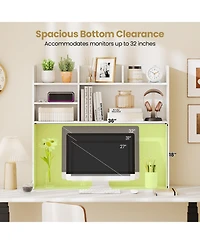 Gouun Desktop Bookshelf Countertop Storage Hutch with 6 Adjustable Shelves, 37 x 9.5 x 33.5