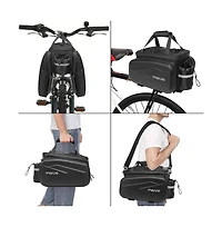 Aoligeijs Insulated Bike Rear Rack Bag 8L Trunk Cooler with Foldable Panniers, Waterproof Cycling Storage Bag with Shoulder Strap for Commuting