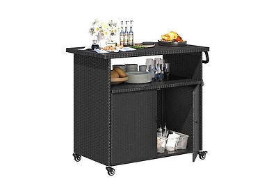 Aecojoy Outdoor Bar Cart with Wheels