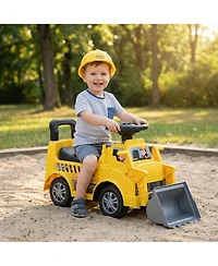 Slickblue Ride On Digger Truck with Shovel and Hidden Under Seat Storage