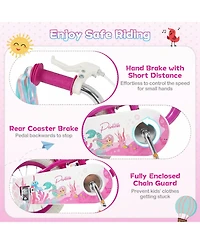 Slickblue Kids Bike with Basket and Streamers