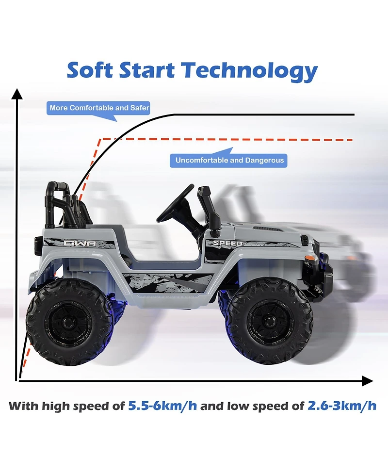 Slickblue Kids 12V Ride On Jeep with 2.4G Remote Control, Electric Car Toy