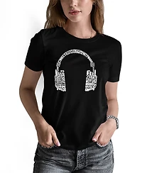 La Pop Art Women's Mood Headphones Word Pullover Top
