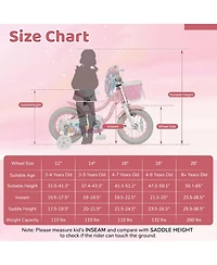 Slickblue Adjustable Kids Bike with Front Basket and Streamers