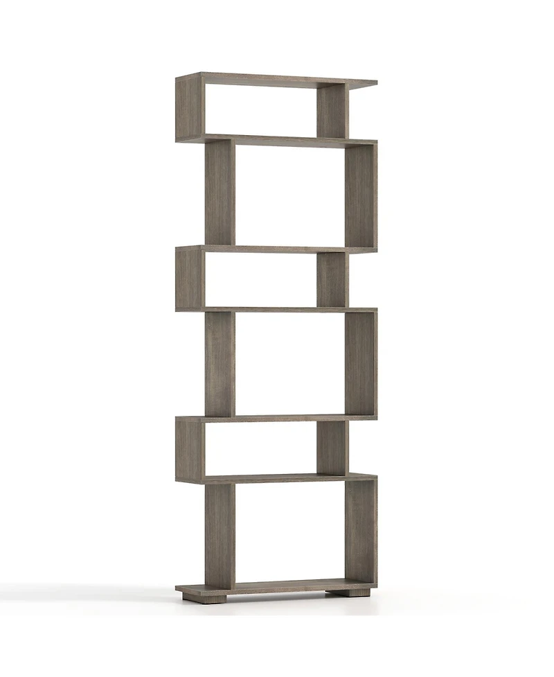 Gouun 6-Tier Geometric Bookshelf with Anti-Tipping Kits