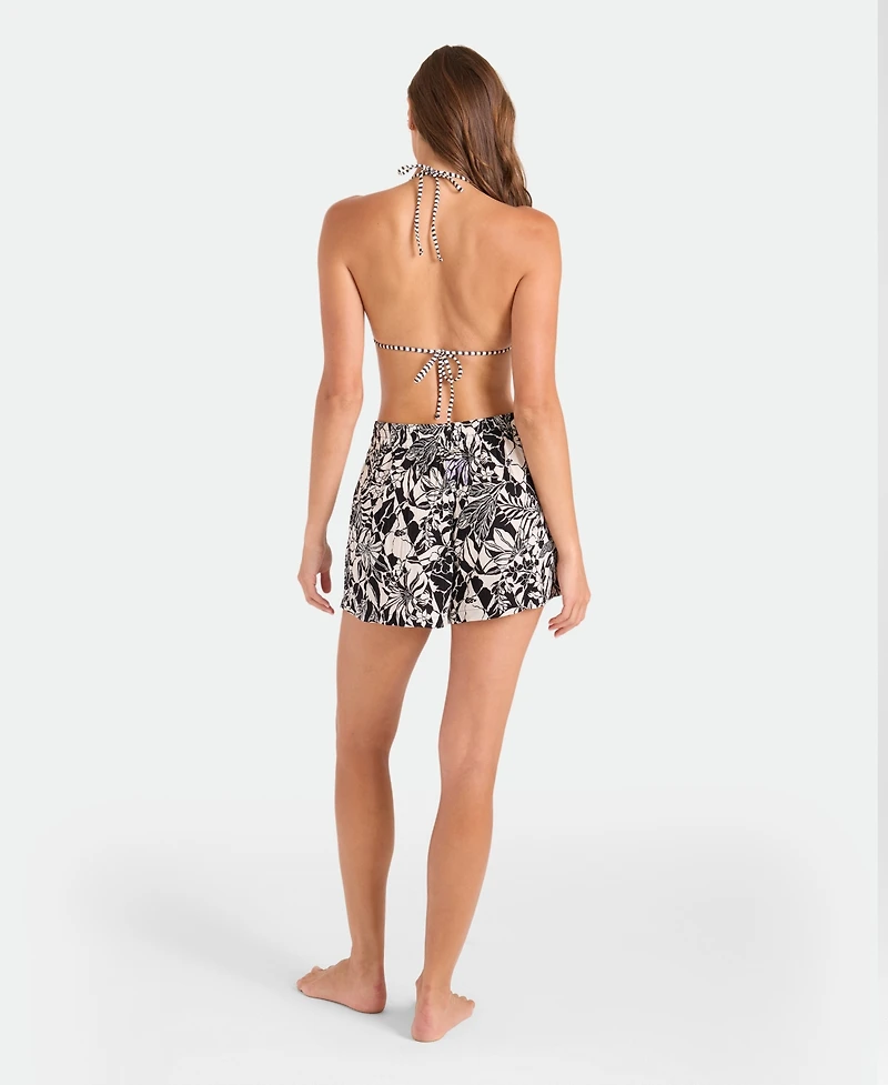 Volcom Women's Tropical Print Pull-On Swim Cover-Up Shorts