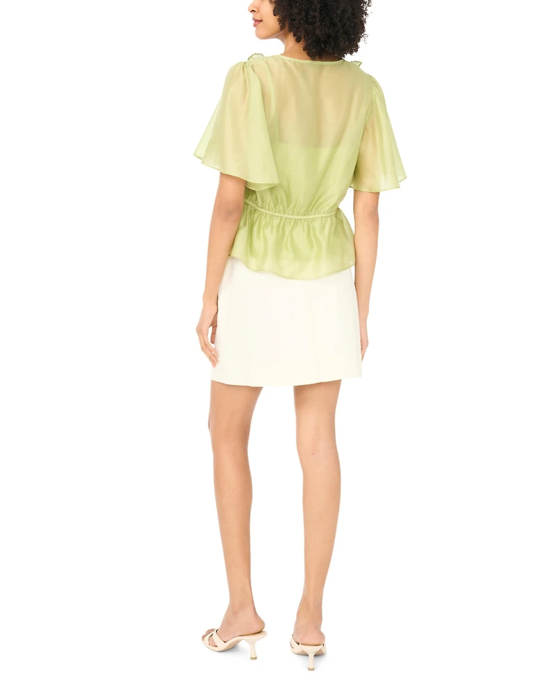 Vince Camuto Women's Flutter-Sleeve V-Neck Top