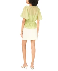 Vince Camuto Women's Flutter-Sleeve V-Neck Top