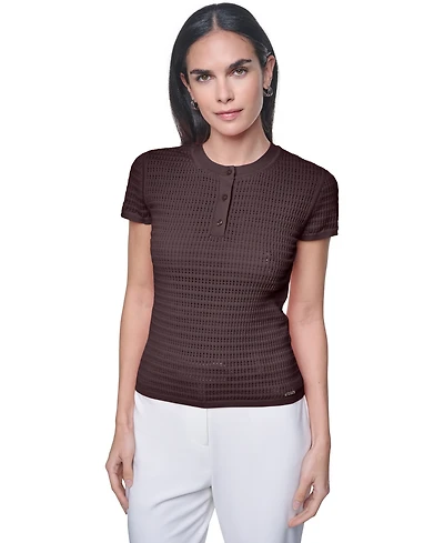 Calvin Klein Women's Crewneck Short-Sleeve Sweater