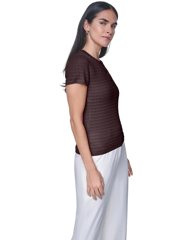 Calvin Klein Women's Crewneck Short-Sleeve Sweater
