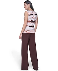 Calvin Klein Women's Pleated Crewneck Sleeveless Top