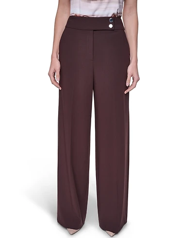 Calvin Klein Women's Mid Rise Wide Leg Pants