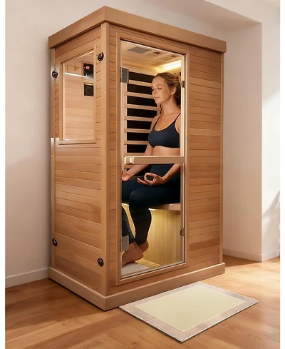 Mikolo Infrared Sauna | 1-Person Indoor Dry Sauna with 5 Carbon Heaters | Fast and Even Heating Low Emf | Bluetooth and Chromotherapy for Home