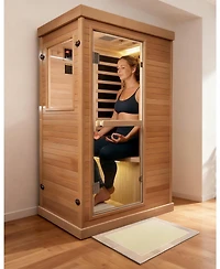 Mikolo Infrared Sauna | 1-Person Indoor Dry Sauna with 5 Carbon Heaters | Fast and Even Heating Low Emf | Bluetooth and Chromotherapy for Home