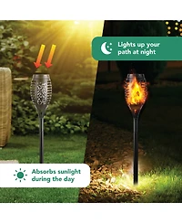 Pack Waterproof Flame Solar Torch Light