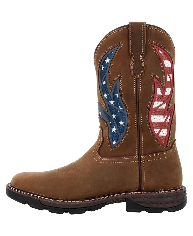 Georgia Boot Men's Carbo-Tec Flx 11" Patriotic Pull-On Work Boot