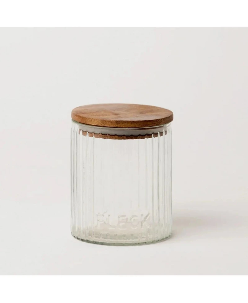 Fleck Fluted Glass Storage Jars - set of 3