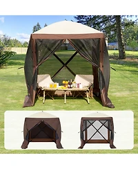 Mecale 6x6 Ft Pop Up Gazebo Tent 4-Sided with Mosquito Netting