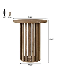 Tribesigns Round Bar Table, 37.4" High Bistro Pub Table for Home Bar, Dining Room, Party, Cocktail, Living Room, Small Space