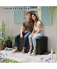 gaomon Premium Pro 150 Gallon Lockable Resin Deck Box, Waterproof & Uv Resistant Outdoor Storage for Cushions