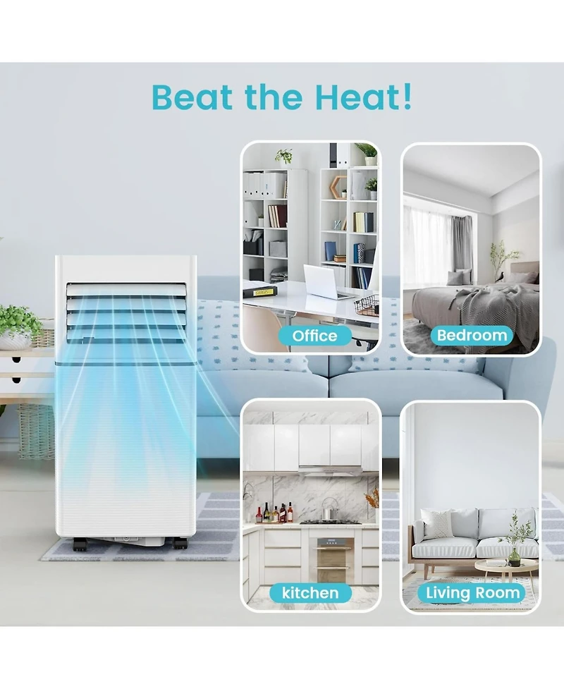 Cowsar 10,000 Btu Portable Air Conditioner with Fan, Dehumidifier, Remote