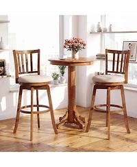 Sugift 360degree(s) Rotating Counter Height Chairs Set of 2 with Upholstered Seat and Backrest-29 inches