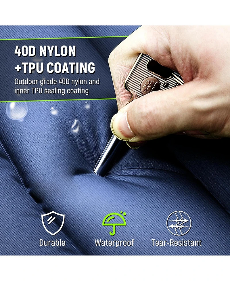 Gnuadz Camping Sleeping Pad Inflatable Mat Built-in Foot Pump Camping Outdoor Recreation Gear