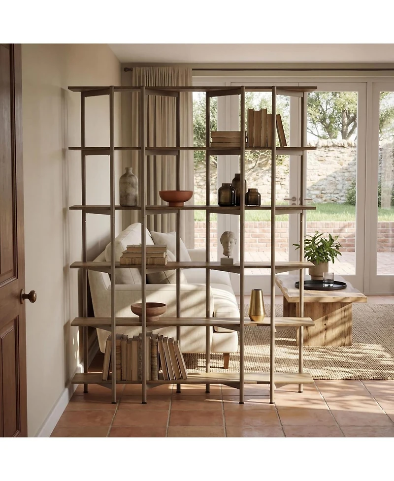 Tribesigns 70.87" Tall Open Bookshelf, 6-Tier Display Rack with Metal Frame and Wooden Shelves, Modern Bookshelf