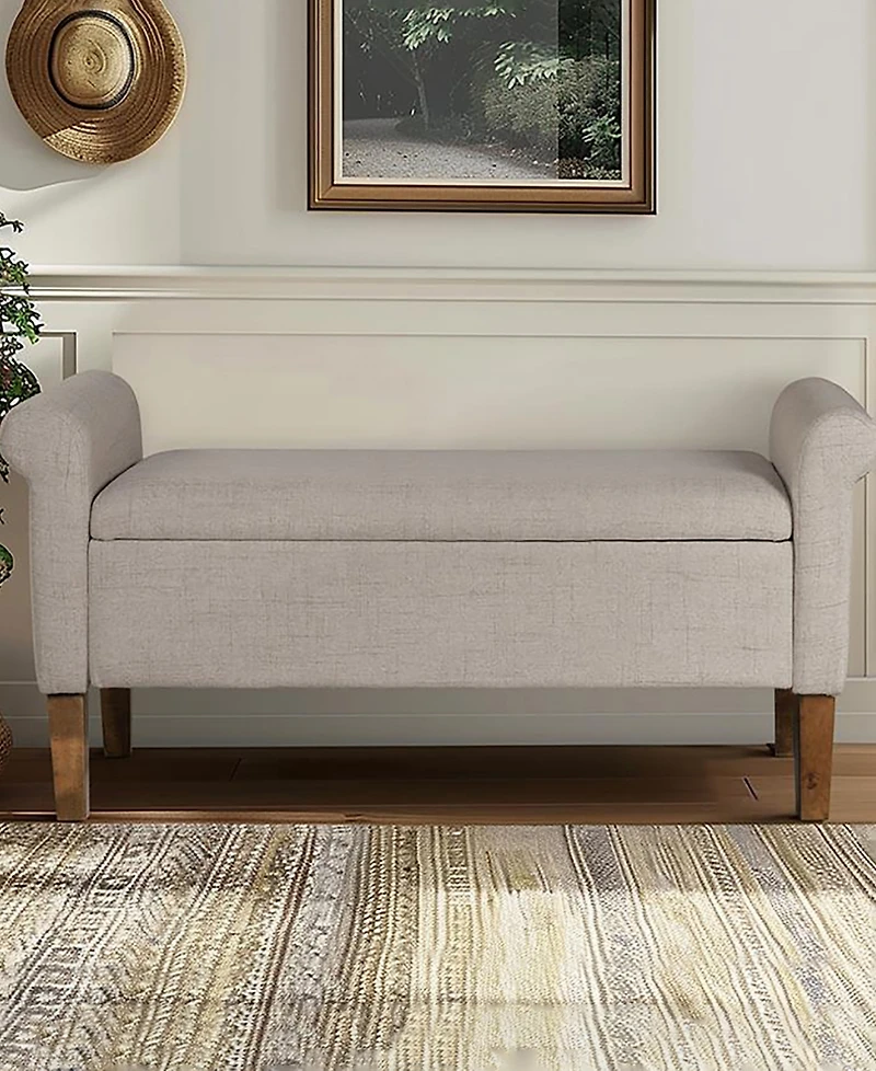 510 Design Aubrey 46" Upholstered Storage Bench