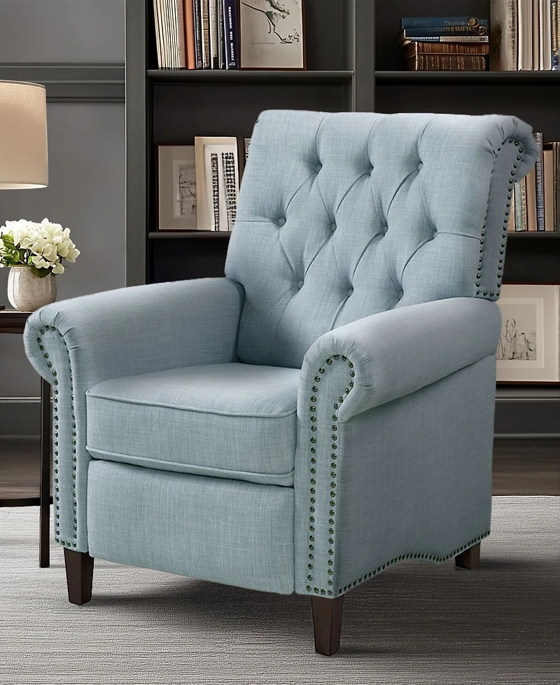 Madison Park Aidan 40.5" Fabric Upholstered Manual Push Back Recliner Chair