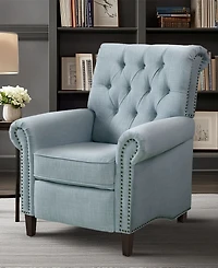 Madison Park Aidan 40.5" Fabric Upholstered Manual Push Back Recliner Chair